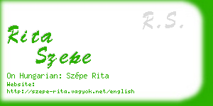 rita szepe business card